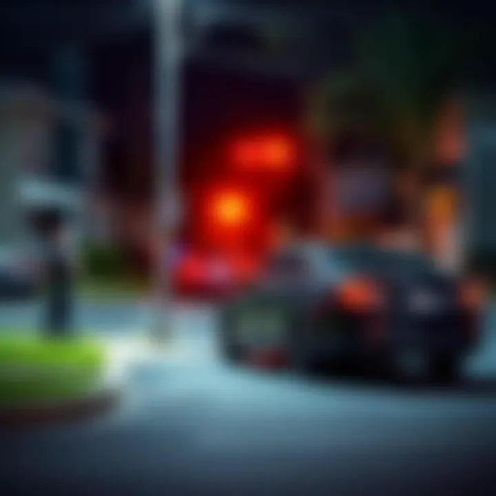 A car parked too close to an intersection in a residential area, with a frustrated neighbor watching nearby.