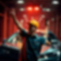 A person celebrating with a car sensor in hand, showing excitement after receiving the delivery.