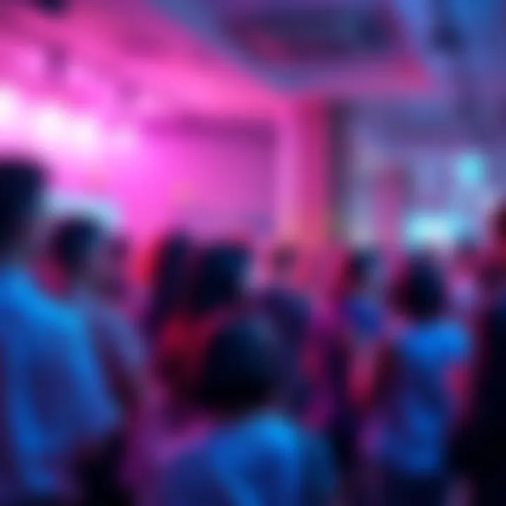 A vibrant group of people discussing Cardano updates at a community event