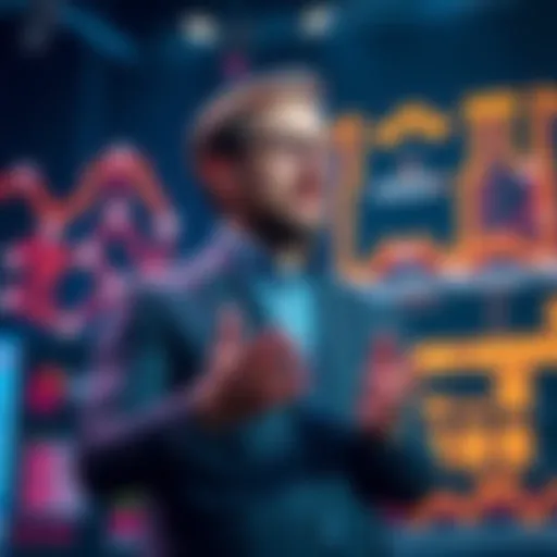 Charles Hoskinson speaks about Cardano's new full DeFi mode, with digital assets in the background.