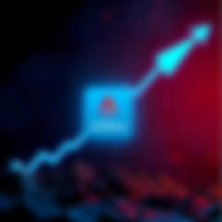 Cardano logo appearing with a falling arrow indicating a decline in market position