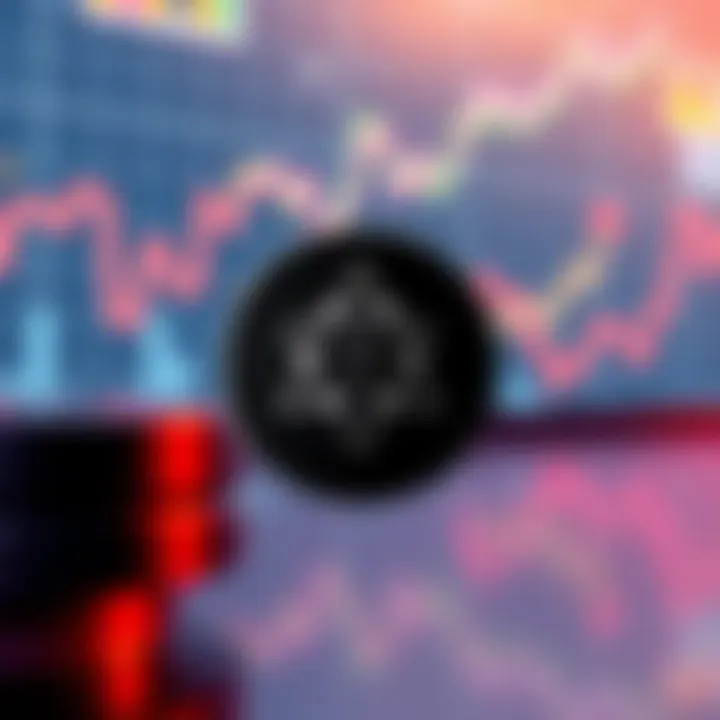 Cardano logo in front of rising cryptocurrency graphs, symbolizing its popularity among investors