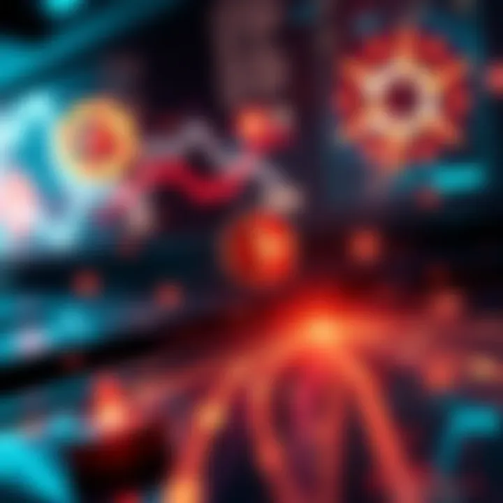 A visual representation of Cardano's blockchain enhancements featuring symbols of speed and efficiency, showcasing Peras and Leios in action to improve transaction speeds.