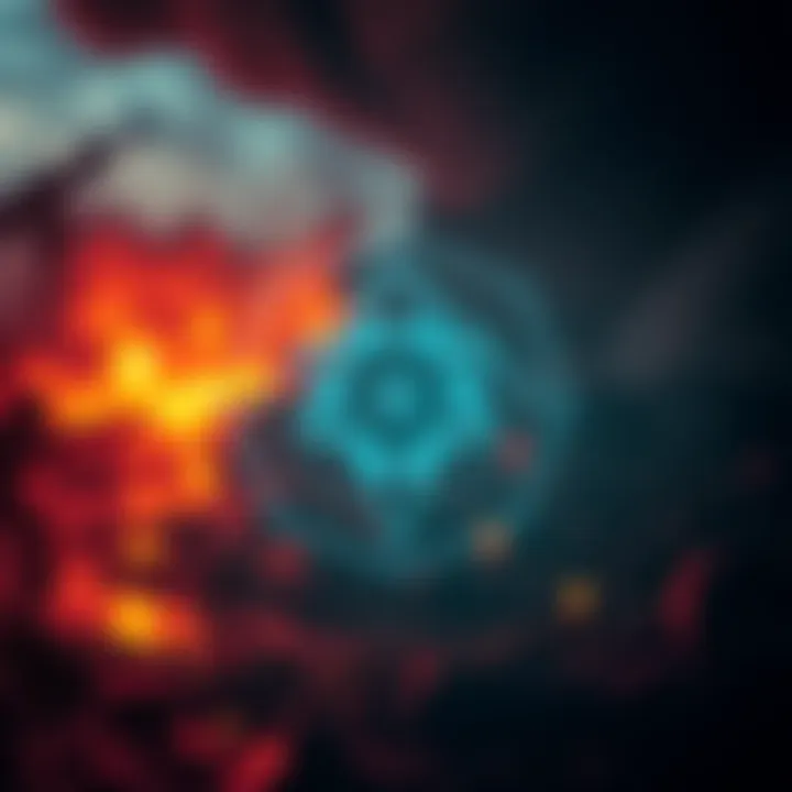 A graphic representation of the Cardano cryptocurrency symbol against a backdrop of conflict imagery, symbolizing uncertainty in the market due to ongoing wars.