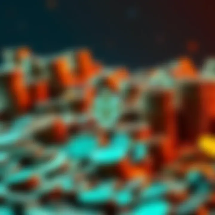 A graphic showing a large pile of coins representing the Cardano Foundation's treasury, symbolizing financial growth and future projects.