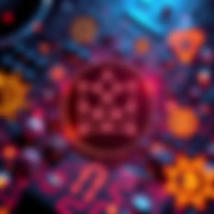 The Cardano logo surrounded by symbols of smart contracts and blockchain technology, representing future developments for ADA holders.