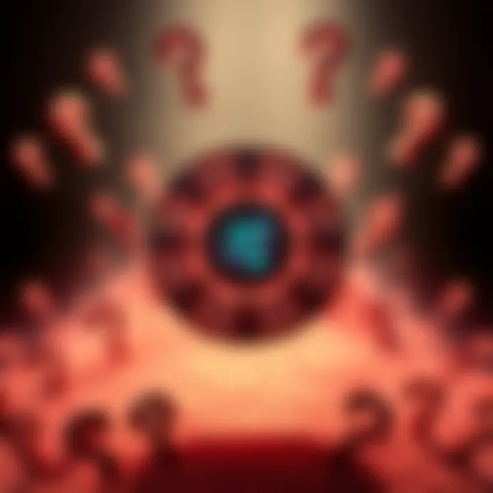 Cardano Governance Concerns A visual representation of the Cardano logo surrounded by question marks, symbolizing uncertainty in its governance and future.