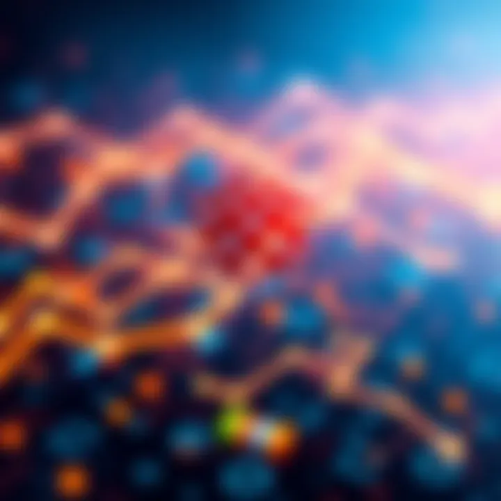 Cardano logo displayed in front of a digital blockchain background representing the latest developments in ADA