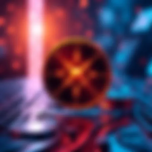 Graphic representation of Cardano's new programmable tokens framework with blockchain elements