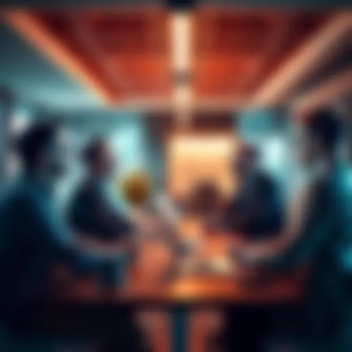 Cardano team discussing sales strategies in a modern office setting, focusing on building partnerships and real-world deals