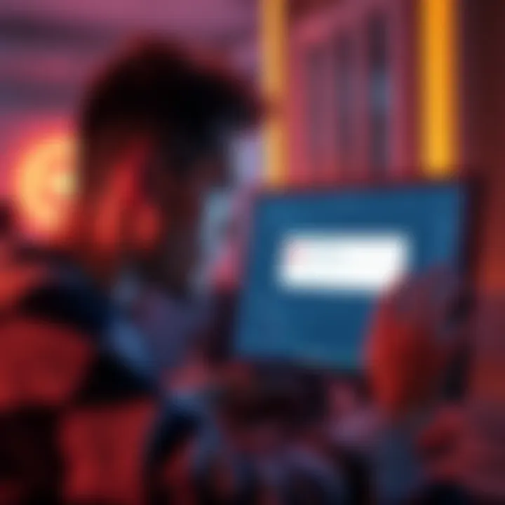 A person looking frustrated while checking their Cardano wallet on a computer screen, showing an error message about transfer problems.