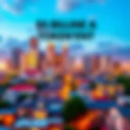 A view of diverse real estate properties with a digital overlay symbolizing tokenization and investment opportunities.