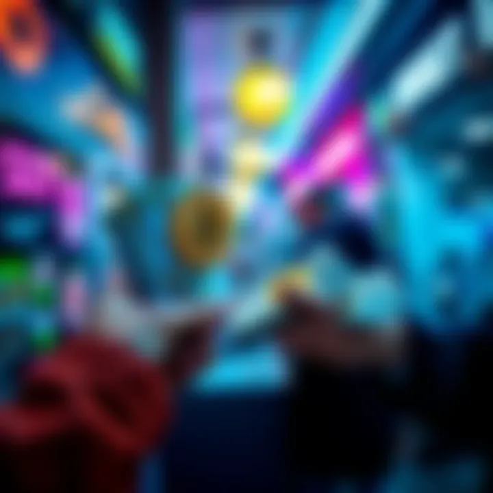 A person exchanging cash for Bitcoin and USDT at a local exchange in London, with money and digital assets in view.