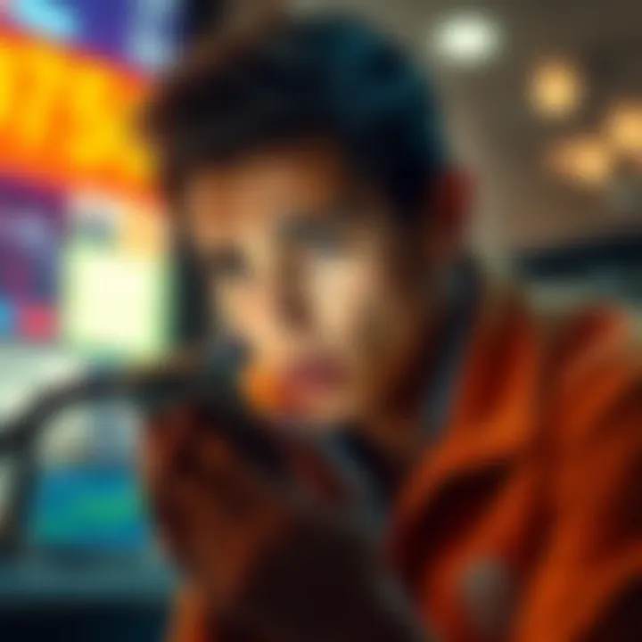 A person looking at their smartphone displaying cryptocurrency values, contemplating unexpected expenses, with a worried expression on their face.