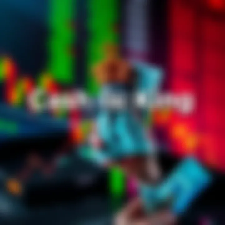 A hand holding cash with a blurred financial market background, representing investors choosing to hold cash during turmoil.