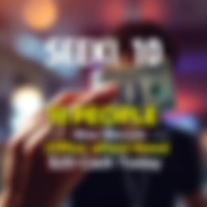 A hand holding a twenty dollar bill with text overlay about cash offer for people in need