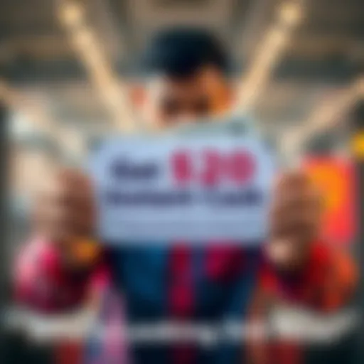 A person holding cash with a sign that says '$20 Instant Cash Offer'