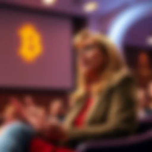 Cathie Wood Discussing Bitcoin Cathie Wood speaking on stage about Bitcoin and its market impact amid geopolitical tensions