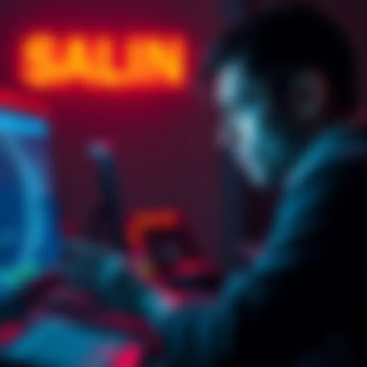 A worried person looking at a computer screen, representing the risk of online scams and lost funds