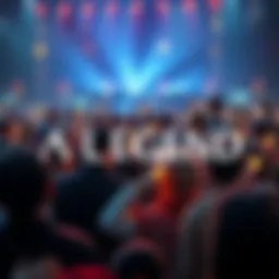 Celebrating a Legend A crowd gathers to pay tribute to a legendary figure with flowers and candles, showing their respect and admiration.