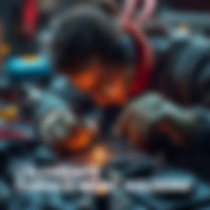 A skilled surface mount solderer working meticulously on a circuit board, showcasing their expertise in the craft.