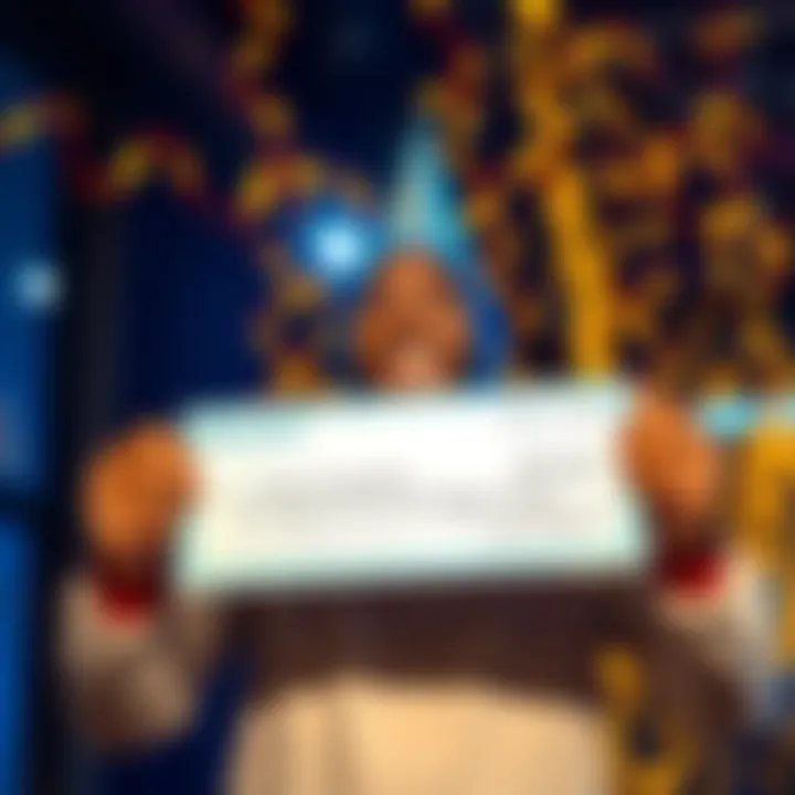 Celebration of First Payment A person holding a check with a big smile, symbolizing their first payment achievement