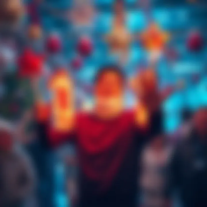 A person happily celebrating the achievement of reaching .01 after six months, surrounded by festive decorations and a supportive community.