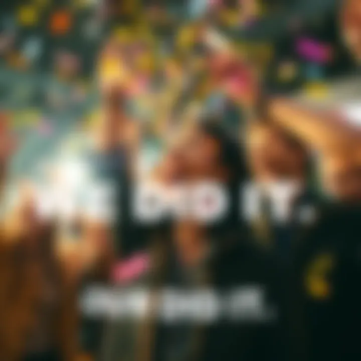 A group of people celebrating their achievement with smiles and confetti in the air, excited for future goals.