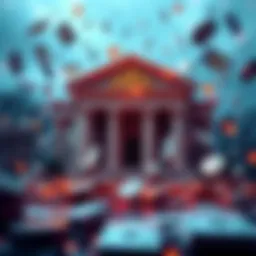 A visual representation of currency symbols merging with digital icons, signifying the rise of Central Bank Digital Currencies amidst economic challenges.
