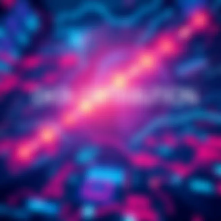 An illustration showing Chainlink technology facilitating data transfer between global corporations in a digital landscape.