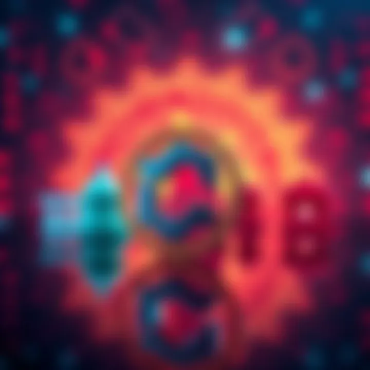Chainlink logo with symbols of decentralized finance and traditional finance in the background