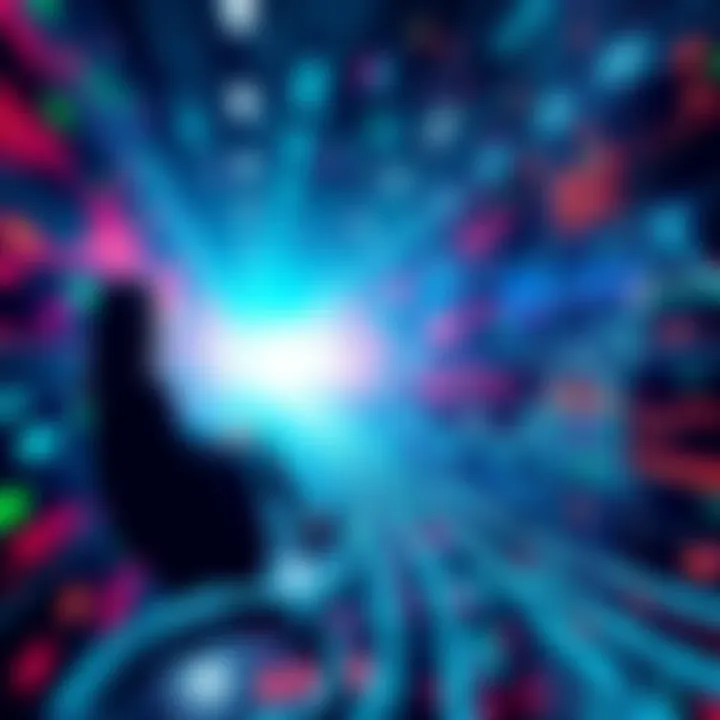 A digital depiction of prediction markets with Chainlink technology and data streams representing fast resolutions