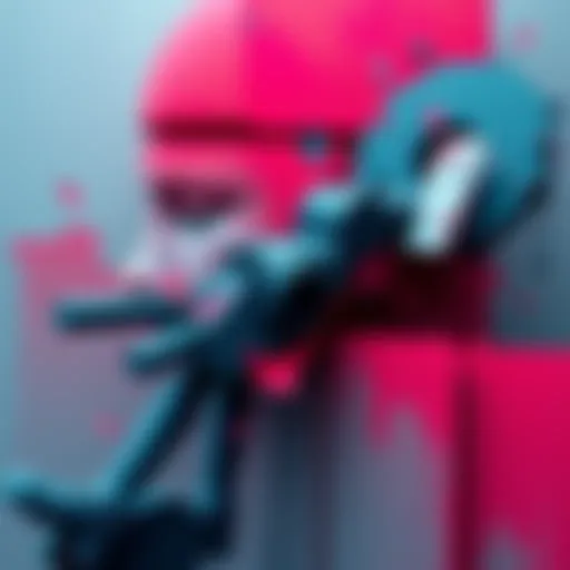 A visual representation of struggles symbolizing the difficulties Abstract is encountering this week, depicted by abstract shapes and muted colors.