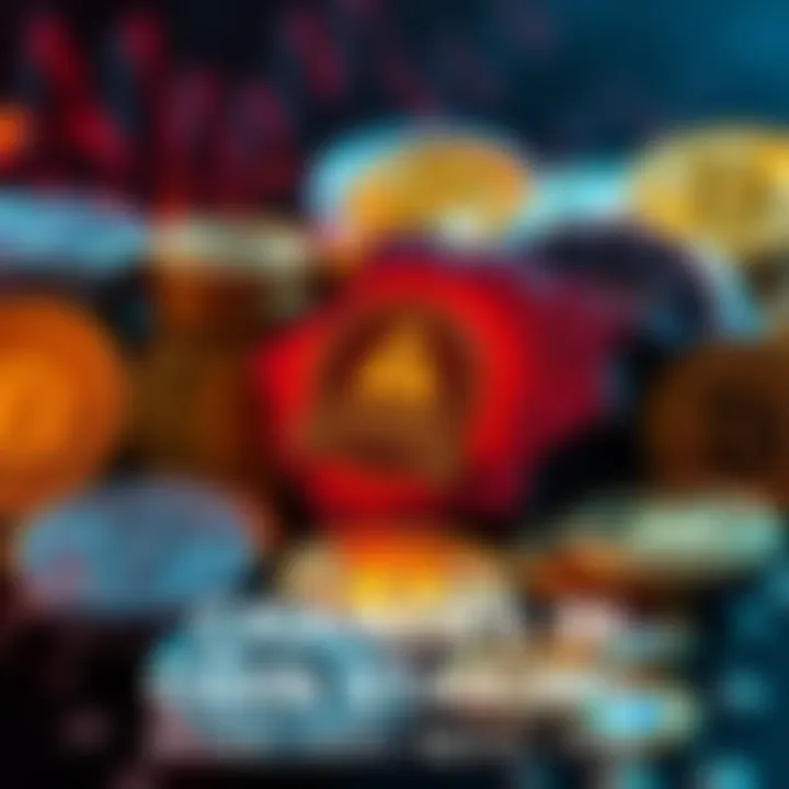 A graphic showing various coins like CRO with a warning sign indicating changes to staking availability and interest rates.