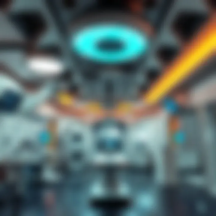 Charles Hoskinson's clinic closure Interior view of a high-tech clinic with robotic equipment and NFT artwork, showing signs of shutdown