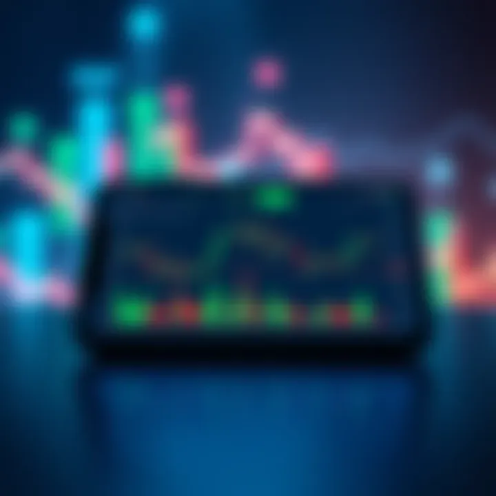 Screenshot showing chart drawings in the Kraken Pro mobile app interface