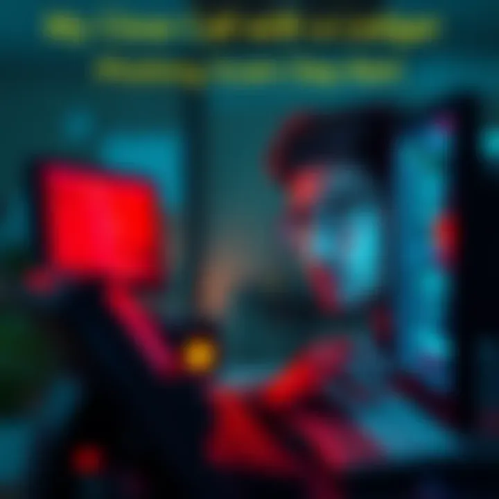 A person looking at a computer screen with a worried expression while verifying a website for phishing scams