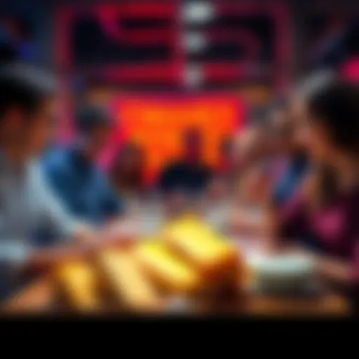 A group of people taste different cheeses, discussing flavor options, with Quattro Formaggi prominently featured.