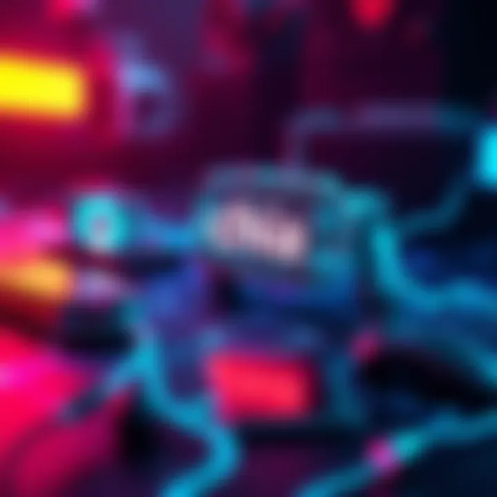 Visual representation of Chia Network's gaming protocol concept, featuring connected gaming devices and a digital network