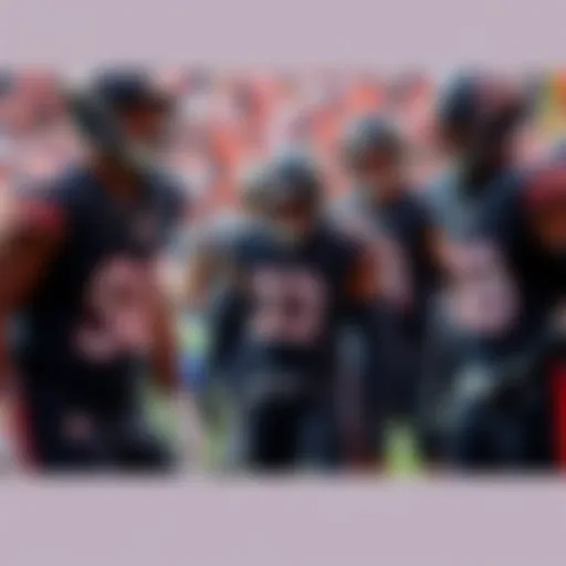 Frustrated Chicago Bears players during a game, showing signs of struggle and disappointment