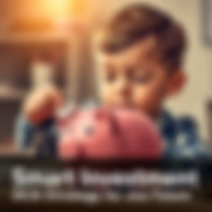 A young boy putting coins into a piggy bank, symbolizing investment and savings for the future.