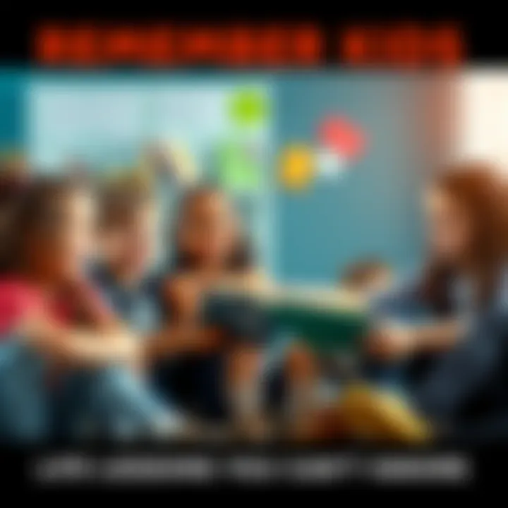 A group of kids sitting together, sharing stories and lessons about life, smiling and engaged in discussion