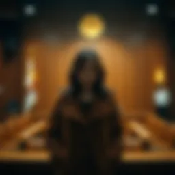 A Chinese woman standing in a courtroom as she is sentenced for her role in a historic bitcoin seizure case.