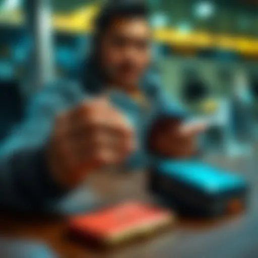 A person comparing different cold wallets on a table, highlighting options for security, usability, and cost.