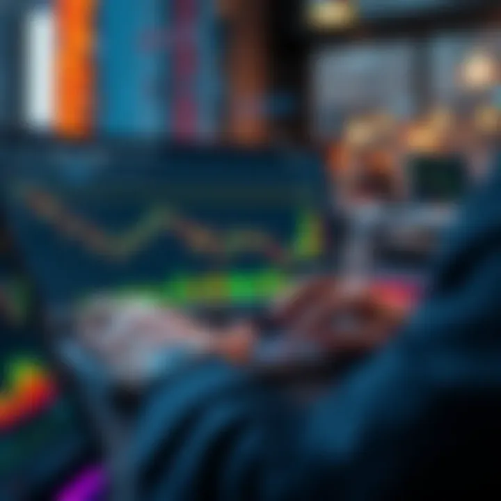 A person analyzing cryptocurrency charts on a laptop screen, highlighting potential trading opportunities and avoiding scams.