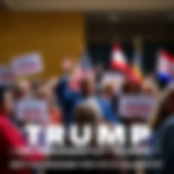 A diverse group of citizens gathered to express their gratitude to President Trump for his leadership, holding signs and flags