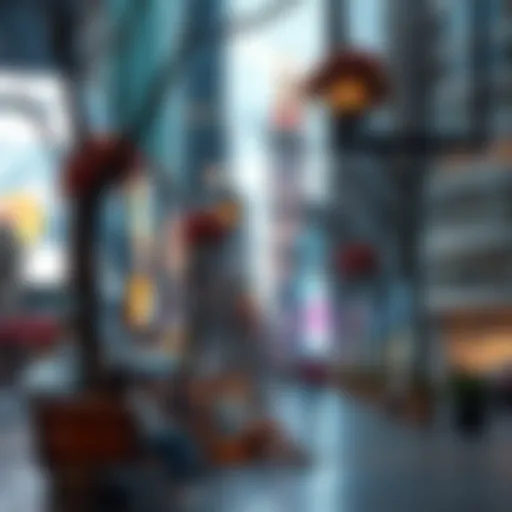 A peaceful area in the city with people sitting and enjoying the atmosphere while watching the street life below.