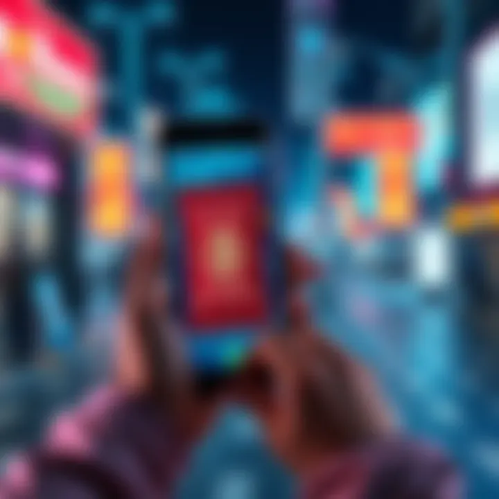 A person saving a Red Packet image on their phone, ready to upload for crypto rewards.