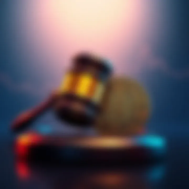 CLARITY Act Vote in April A gavel and a digital currency symbol representing the upcoming vote on the CLARITY Act affecting cryptocurrency regulations.