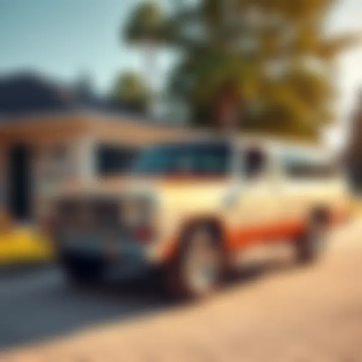 Classic Square Body Suburban A rust-free square body Suburban parked on a sunny driveway, showcasing its vintage design and potential for refurbishment.